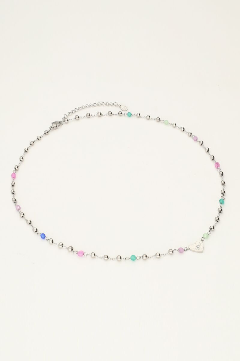 Ketting met hart en groene kralen