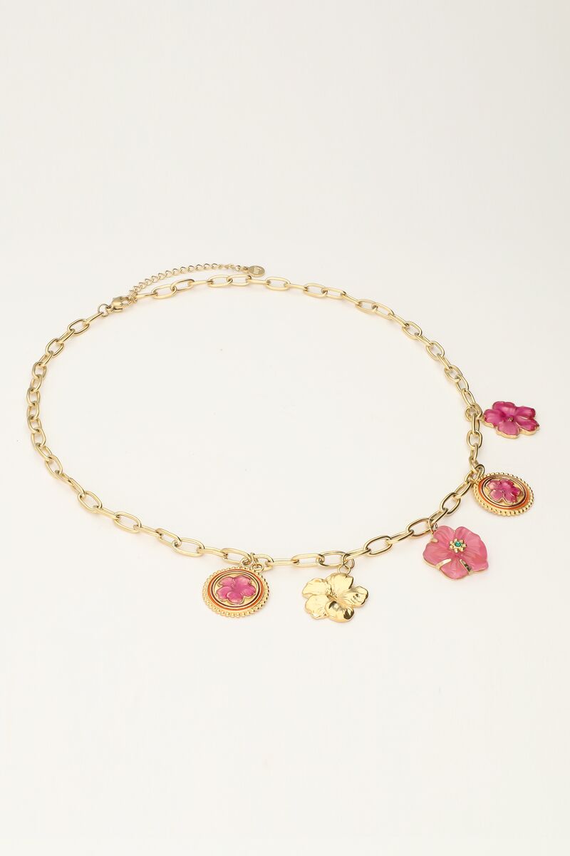 Island necklace with 5 charm flowers | My Jewellery