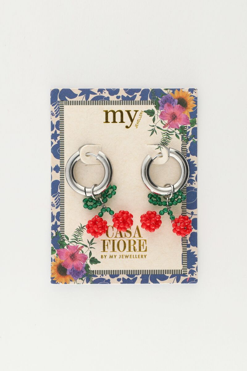 Earrings with red beads cherry | My Jewellery