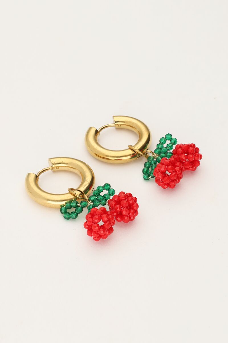 Earrings with red beads cherry | My Jewellery