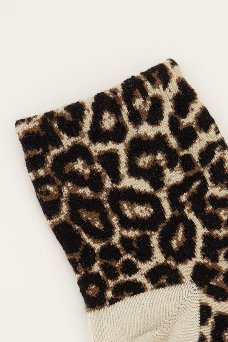 Beige socks with leopard print | My Jewellery