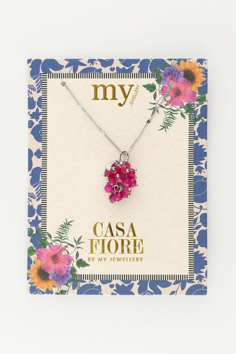Necklace with fuchsia grape bunch | My Jewellery