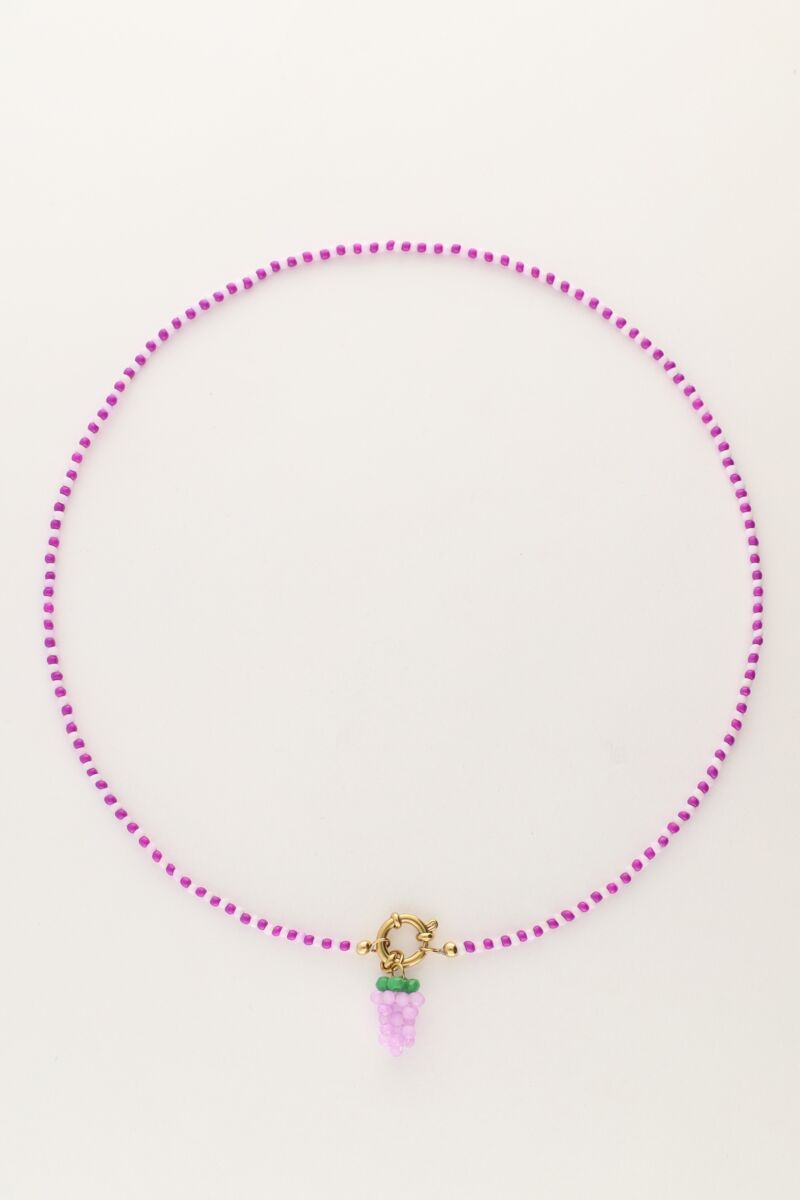 Necklace with purple bunch of grapes 