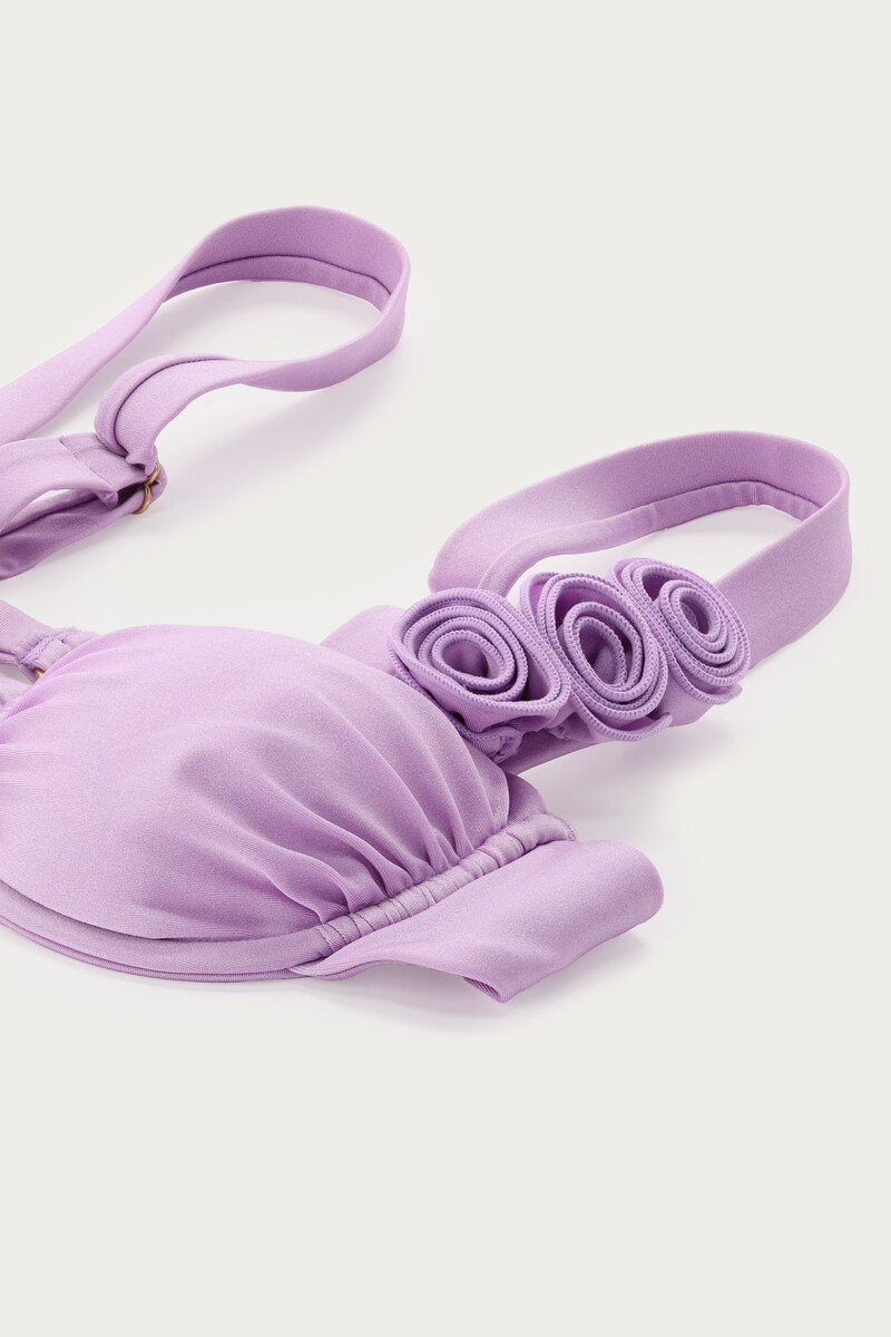 Lilac bikini top with 3D flower | My Jewellery