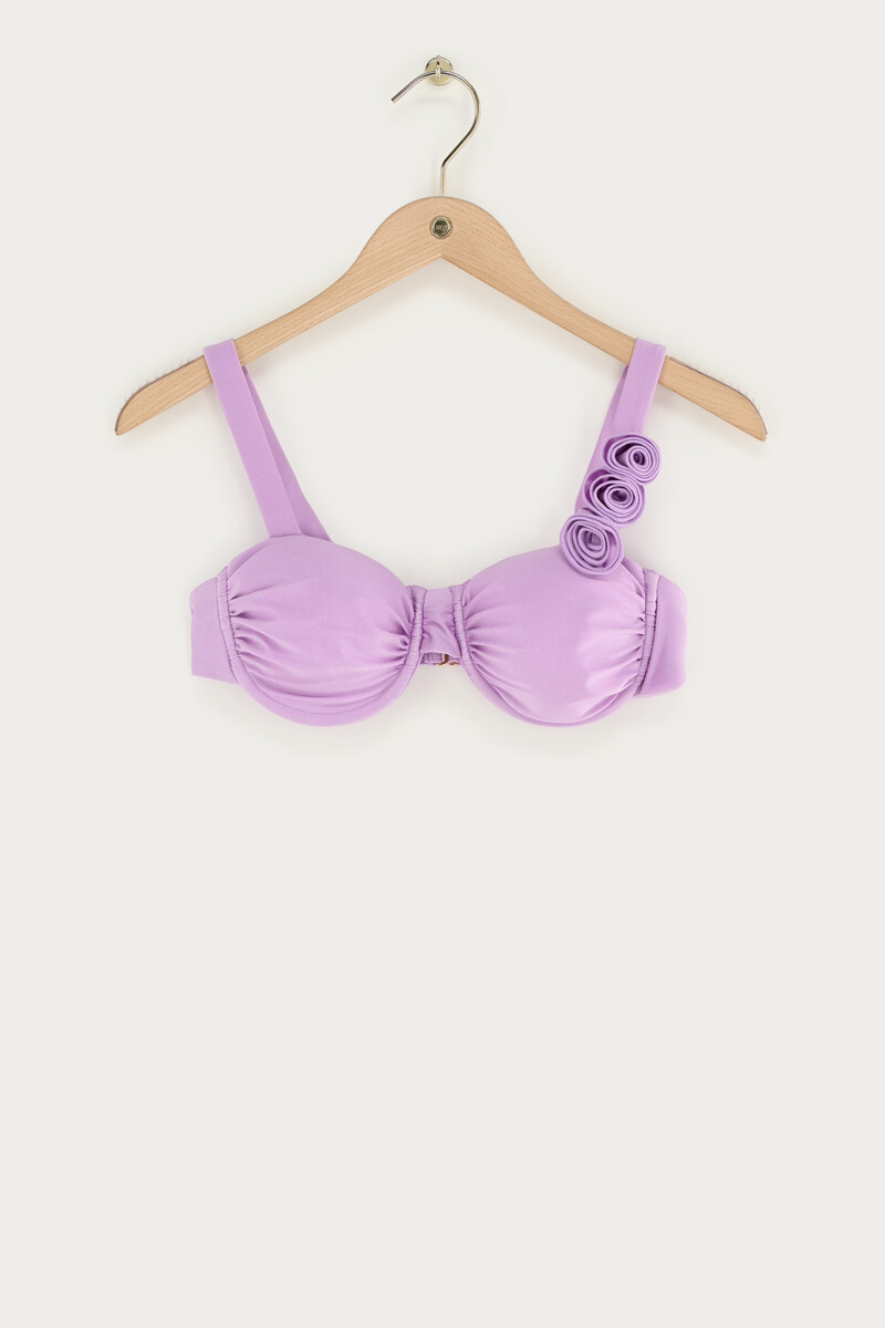 Lilac bikini top with 3D flower | My Jewellery