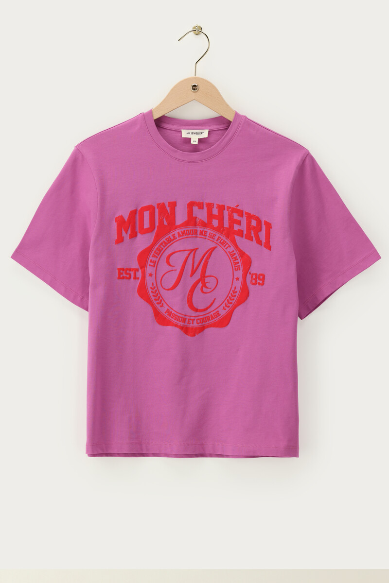 Purple T-shirt "Mon chéri" | My Jewellery