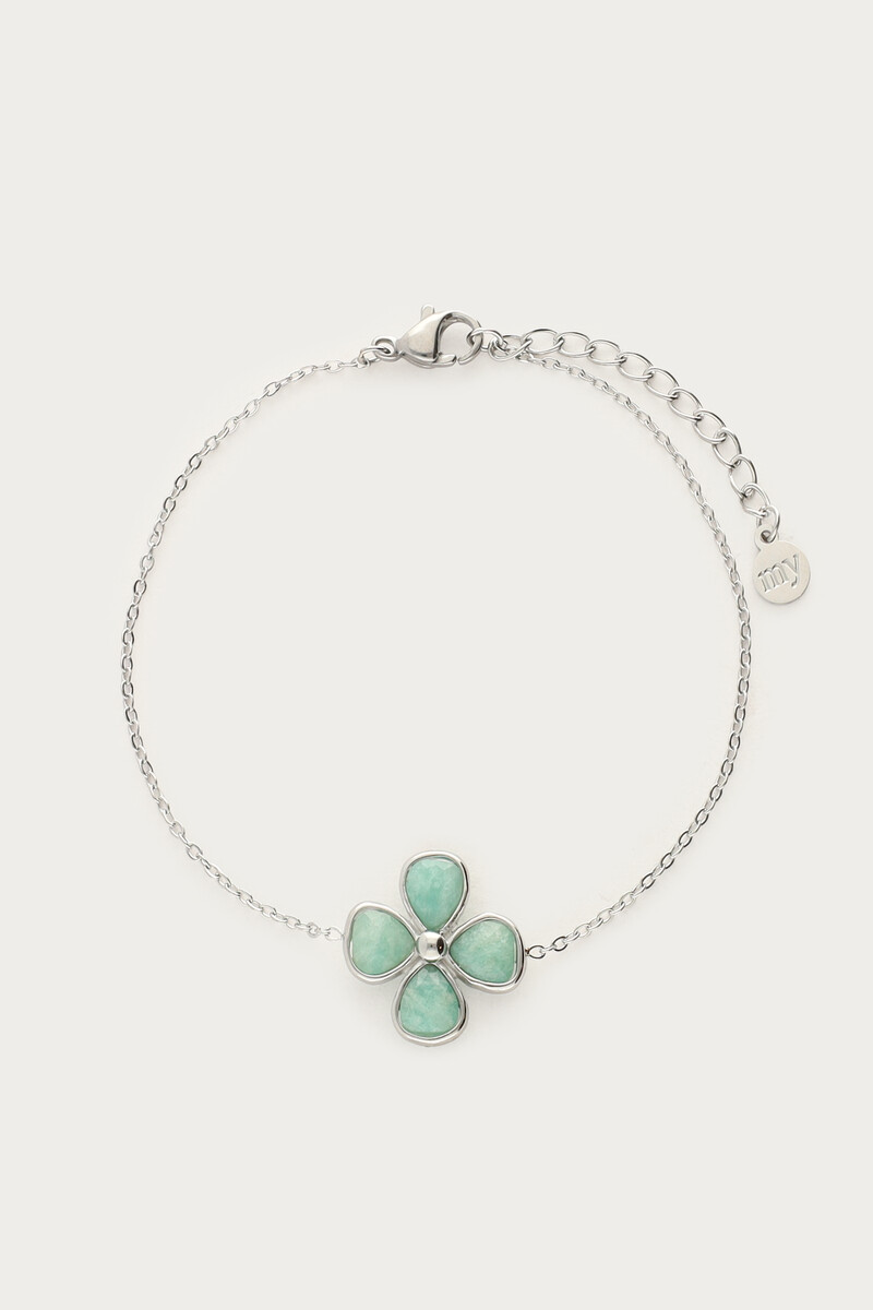 Botanical bracelet with light blue clover | My Jewellery