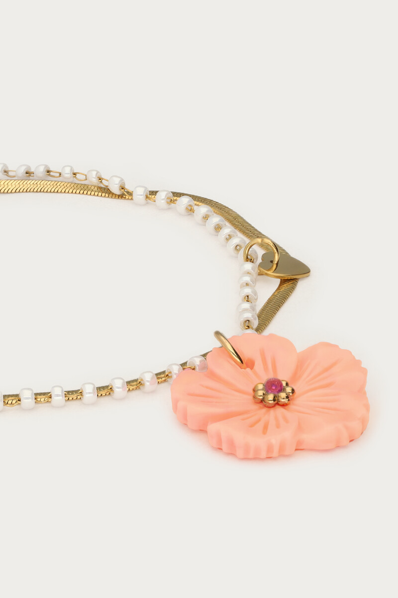 Botanical double bracelet with peach flower | My Jewellery