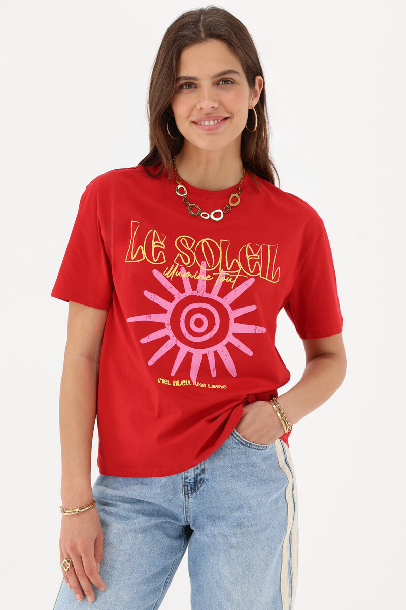 Red T-shirt "Le soleil" | My Jewellery