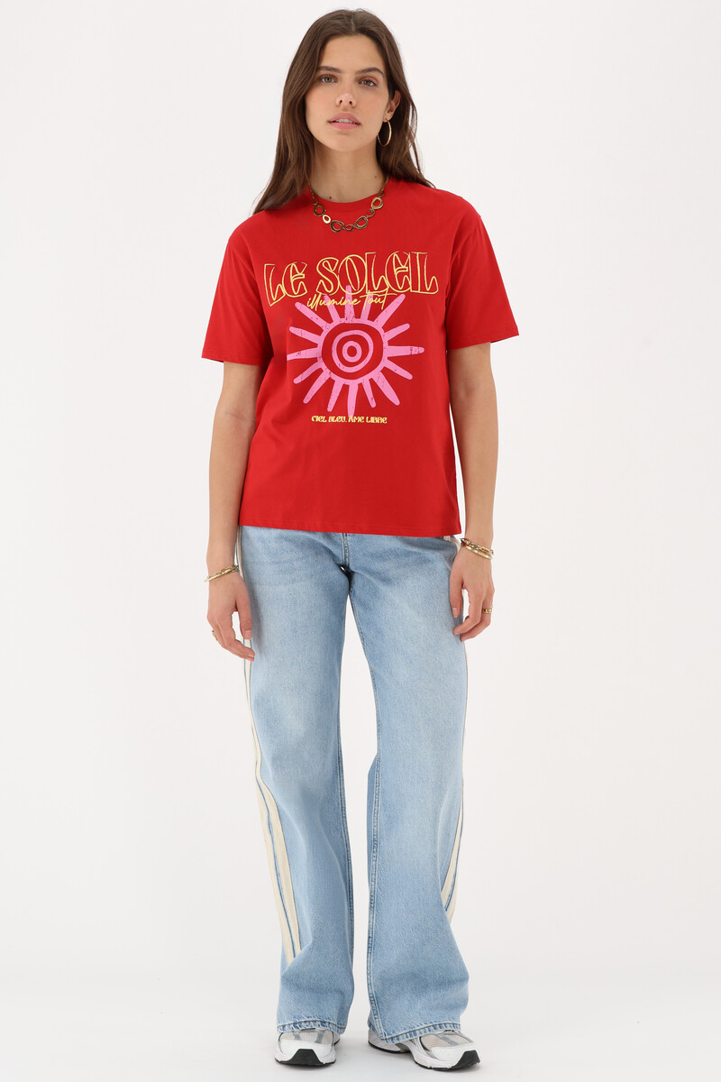 Red T-shirt "Le soleil" | My Jewellery