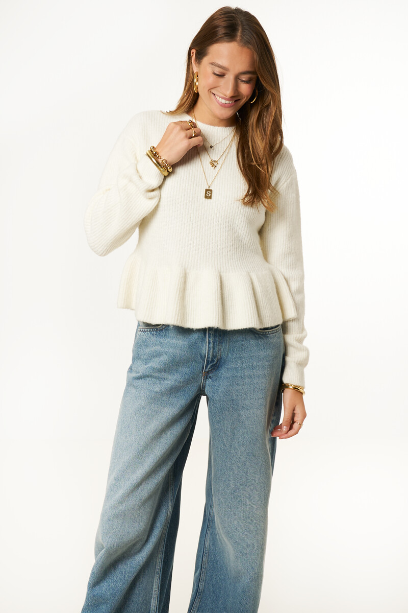 White peplum sweater | My Jewellery