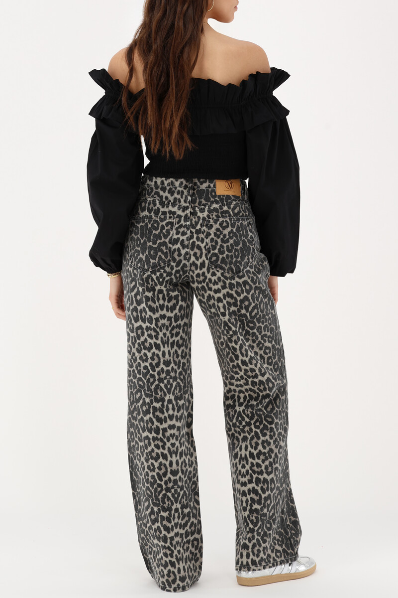 Panther print wide leg jeans | My Jewellery