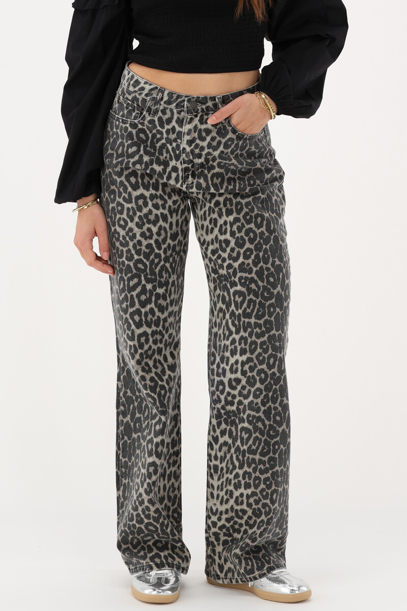 Panther print wide leg jeans | My Jewellery