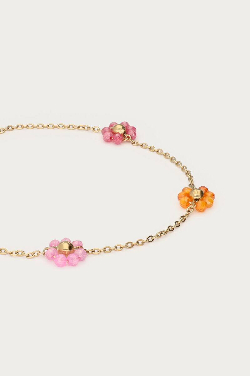 Minimalist bracelet with multicoloured floral beads | My Jewellery