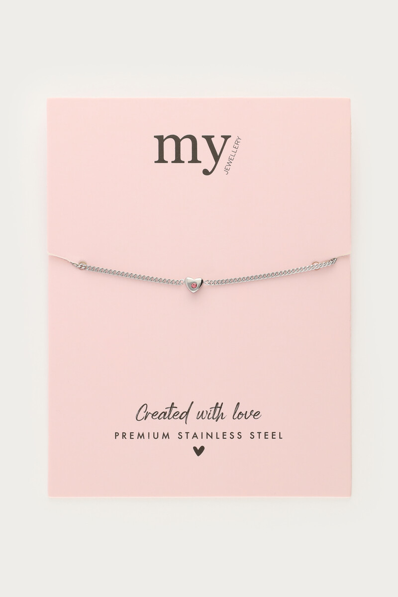 Bracelet with mini heart & rhinestone | My Jewellery