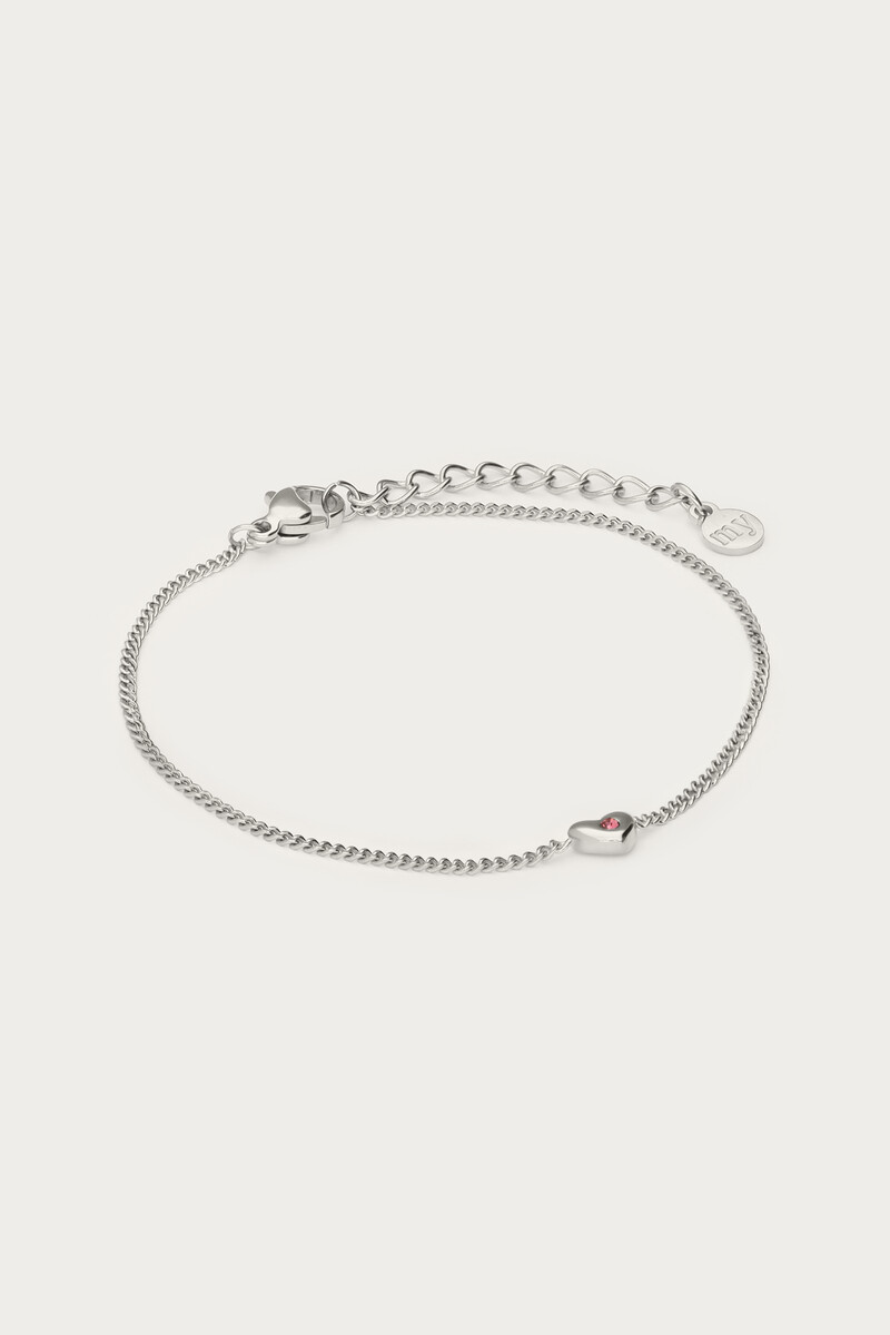 Bracelet with mini heart & rhinestone | My Jewellery