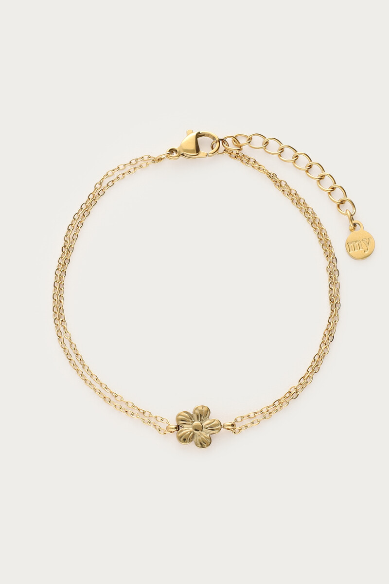 Bracelet with double chain & flower | My Jewellery