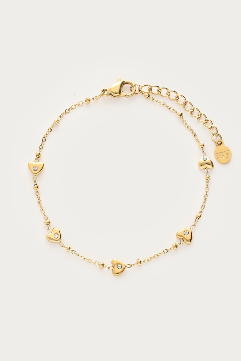 Bracelet with mini hearts with rhinestones | My Jewellery