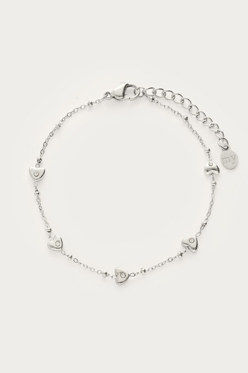 Bracelet with mini hearts with rhinestones | My Jewellery