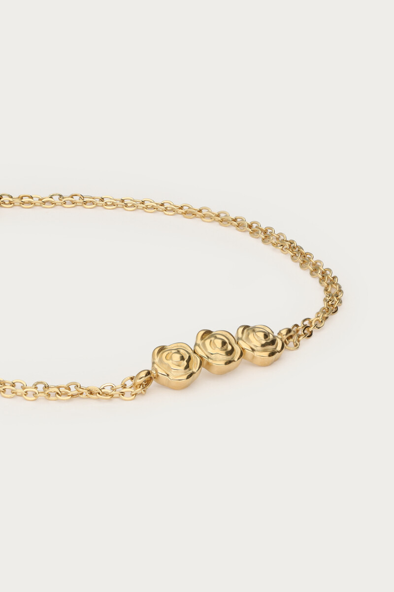 Bracelet with double chain & three roses | My Jewellery