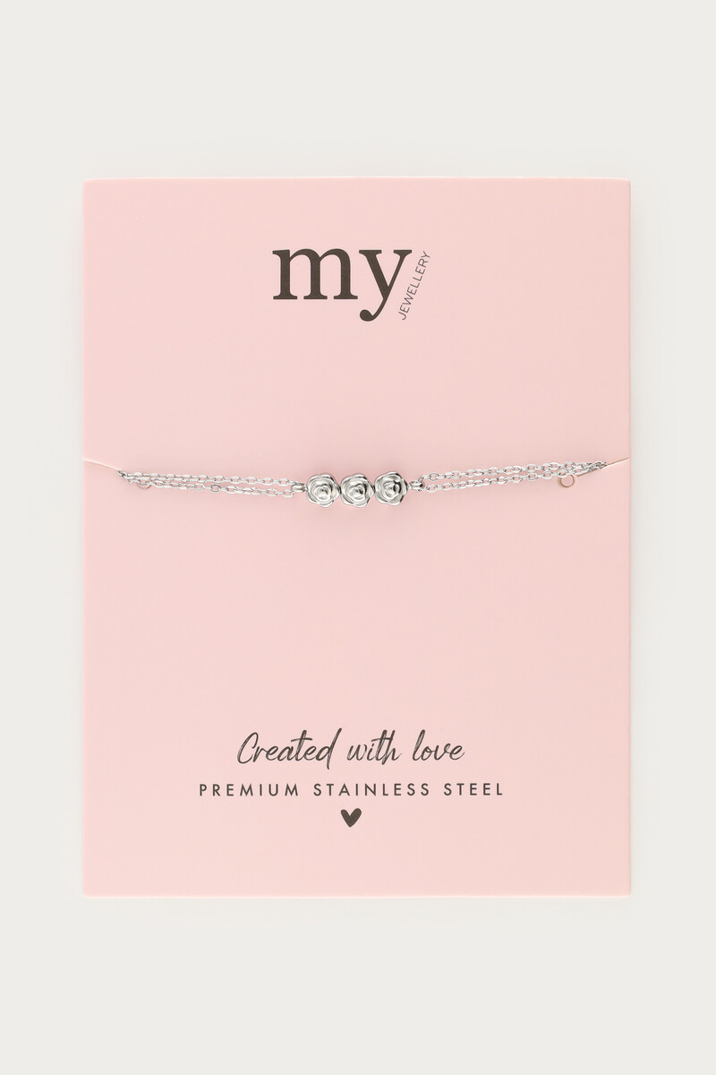 Bracelet with double chain & three roses | My Jewellery