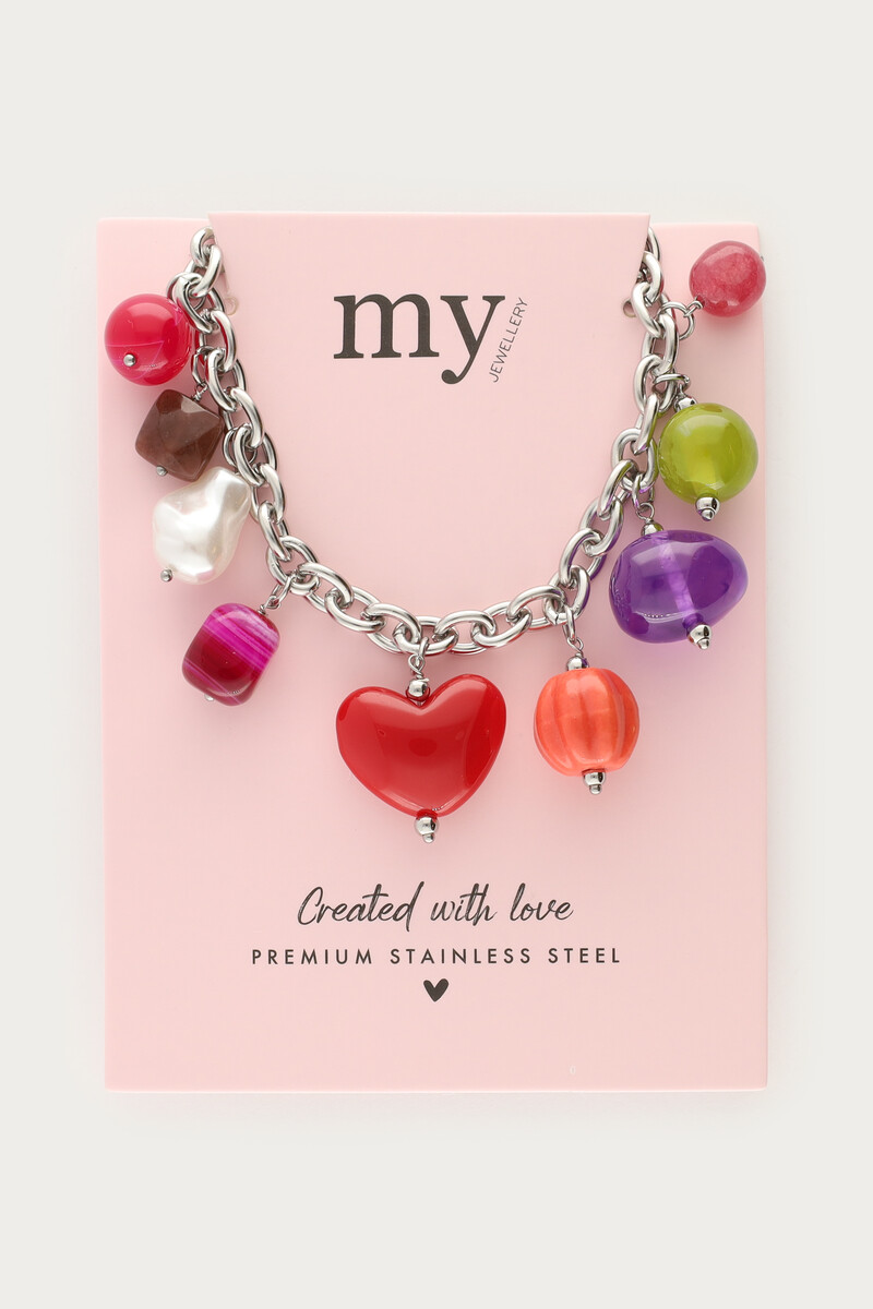Link chain with multicolor charms | My Jewellery