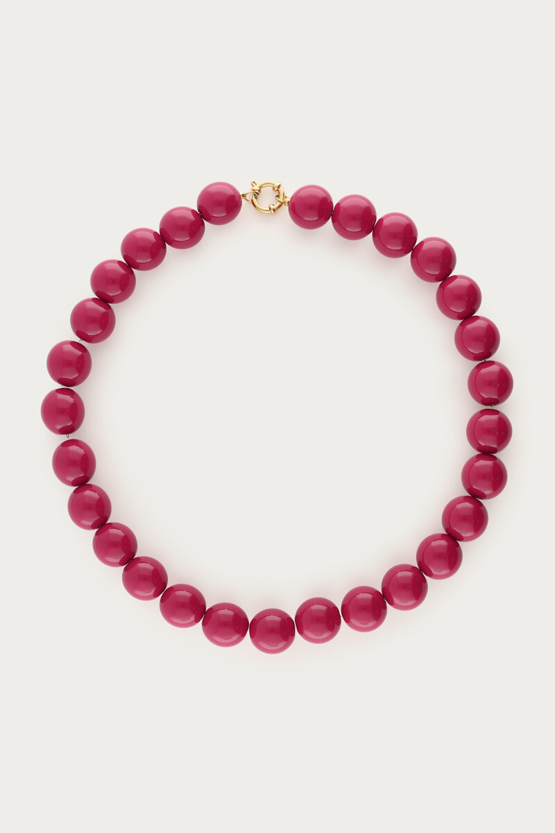 Statement necklace with fuchsia beads | My Jewellery