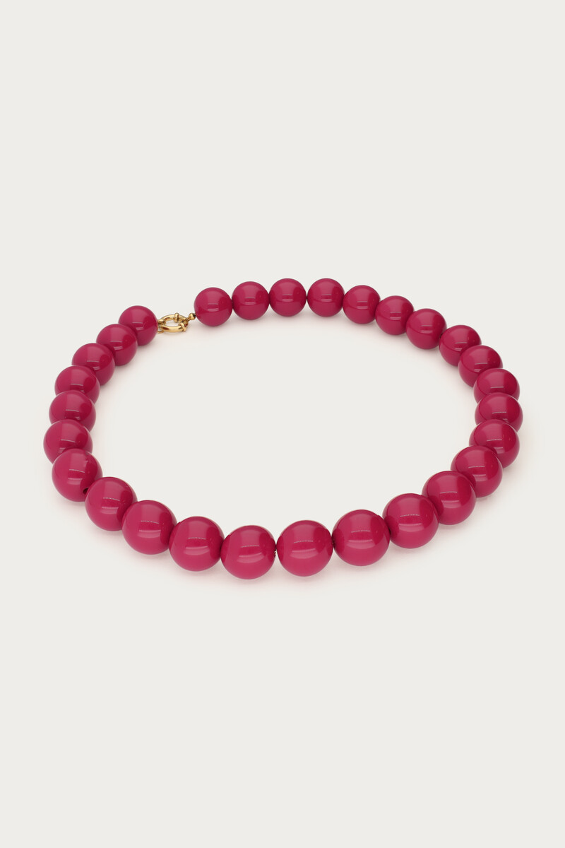 Statement necklace with fuchsia beads | My Jewellery