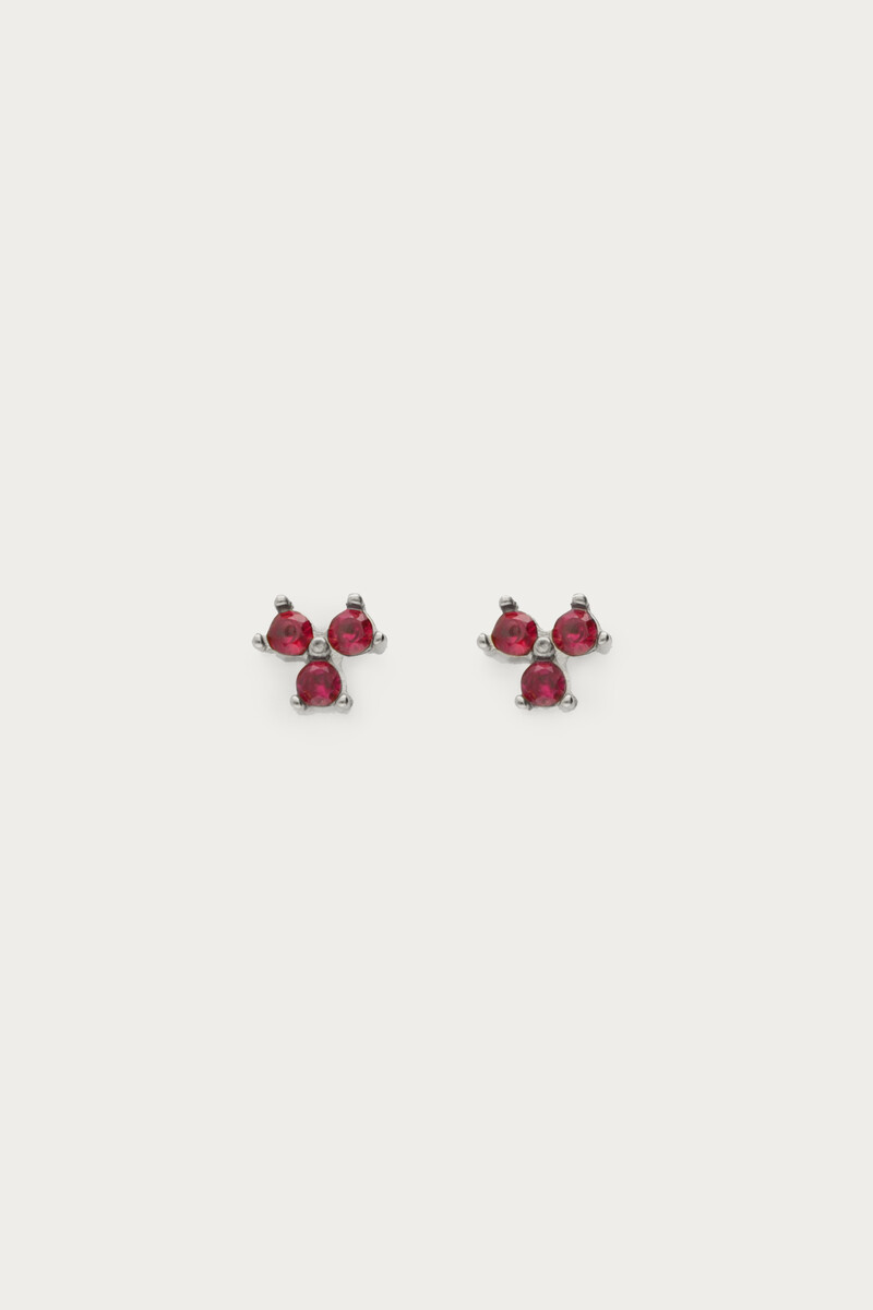 Studs with pink triple rhinestones | My Jewellery