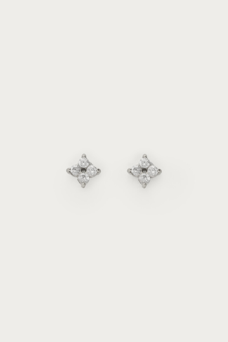 Studs clover with transparent rhinestones | My Jewellery