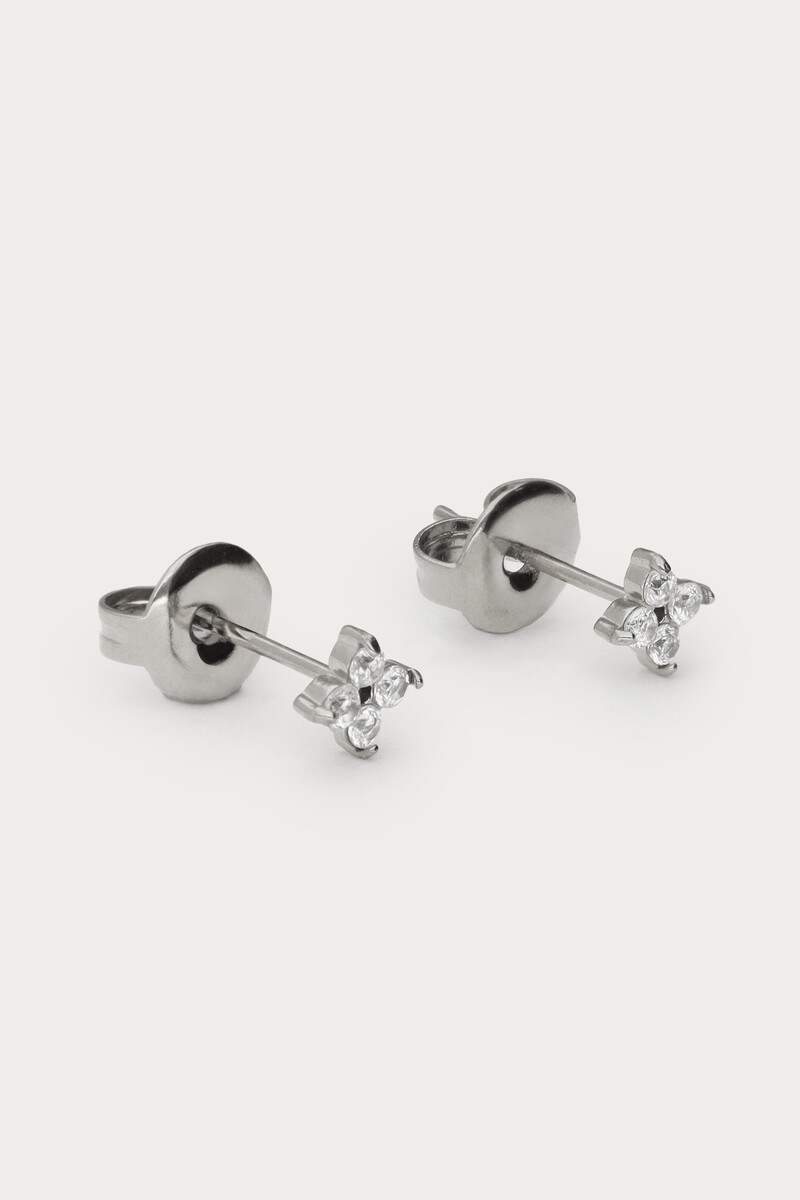 Studs clover with transparent rhinestones | My Jewellery