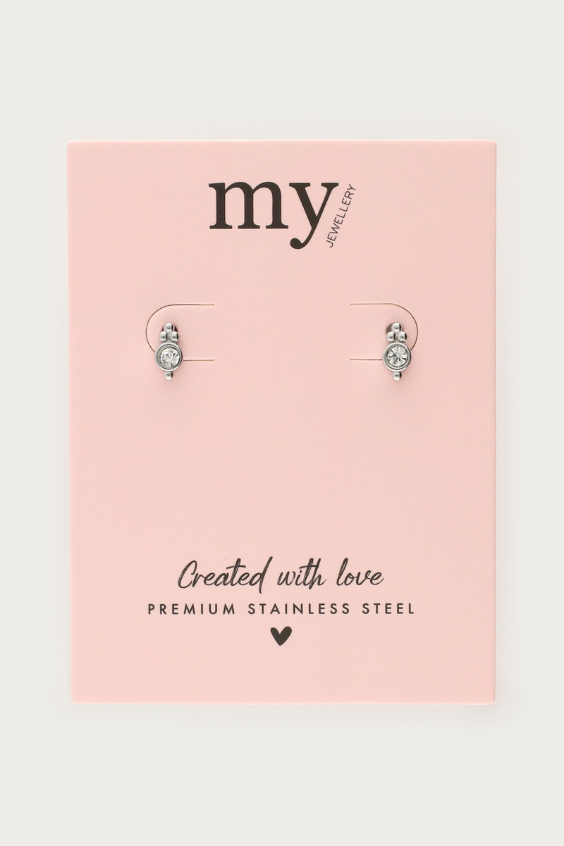Studs with transparent rhinestone dots | My Jewellery