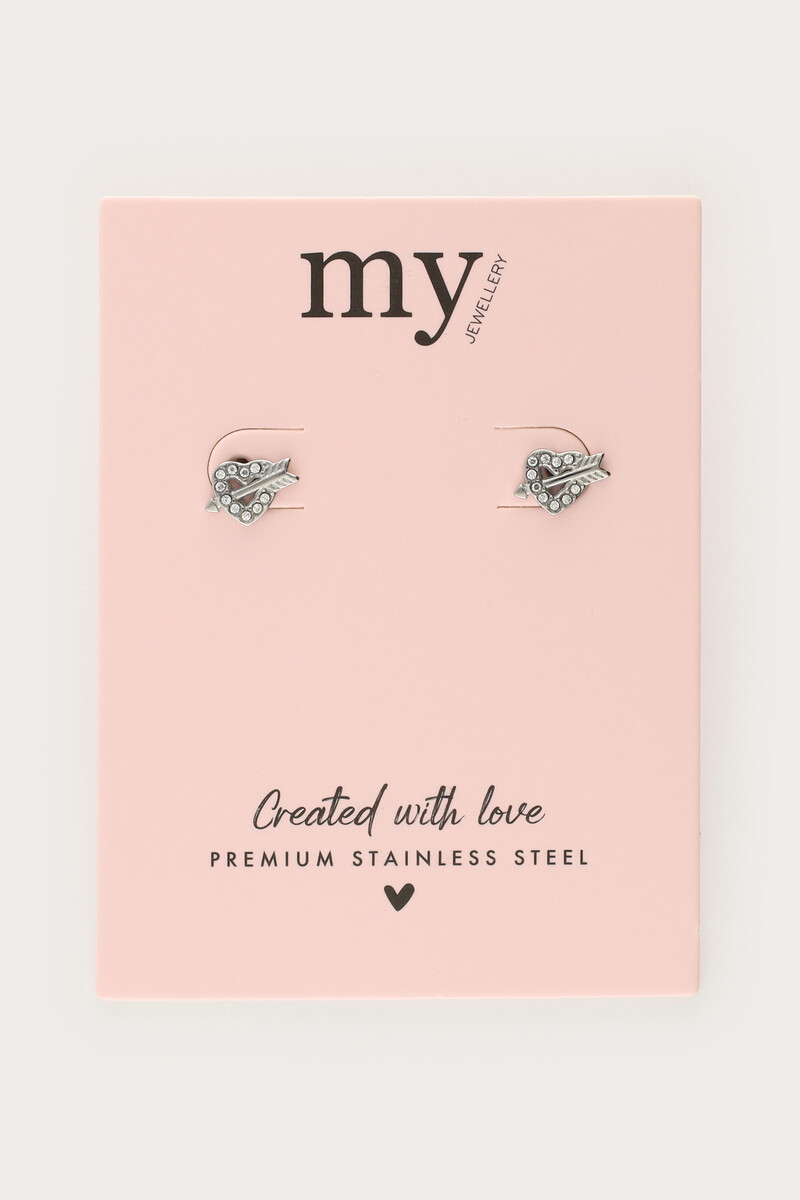 Studs arrow and hearts bow | My Jewellery