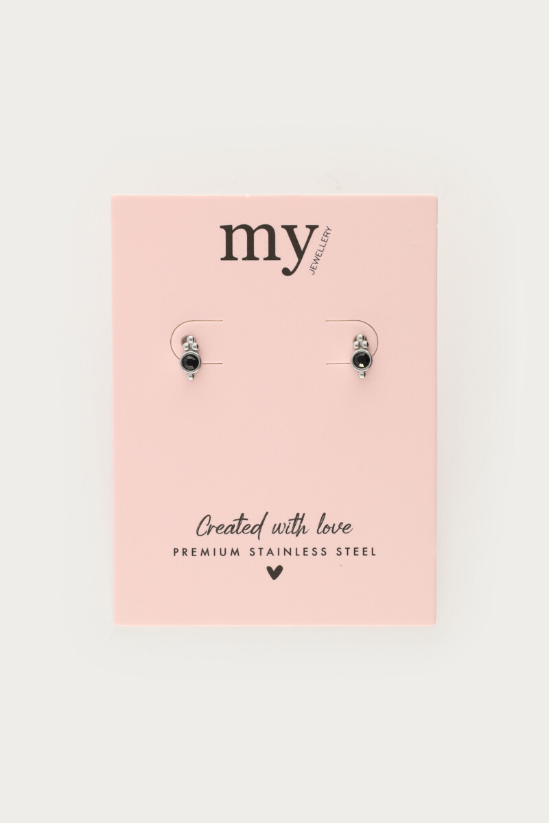 Studs with black rhinestone dots | My Jewellery