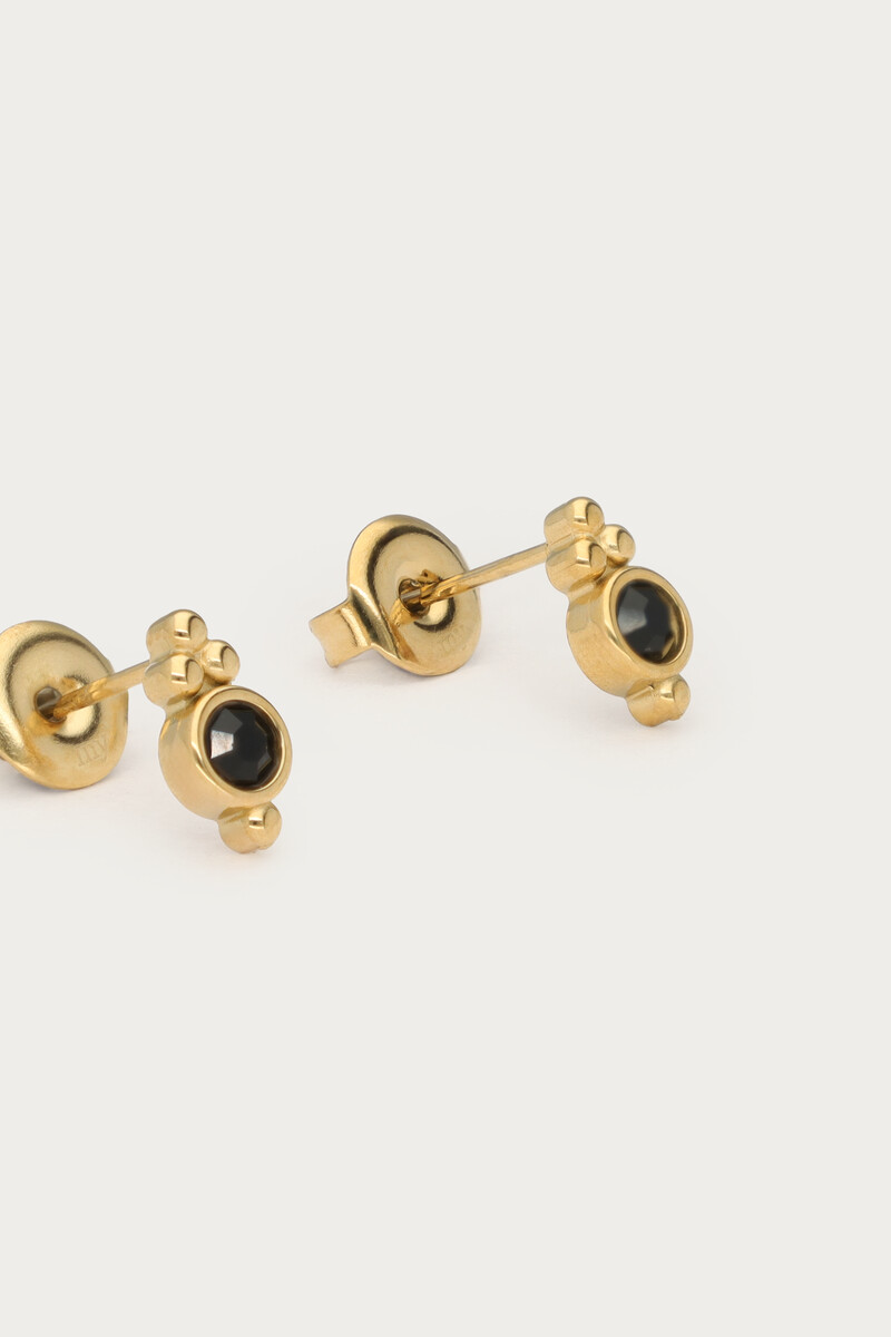 Studs with black rhinestone dots | My Jewellery