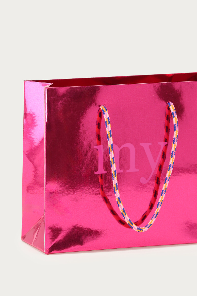 Pink metallic gift bag