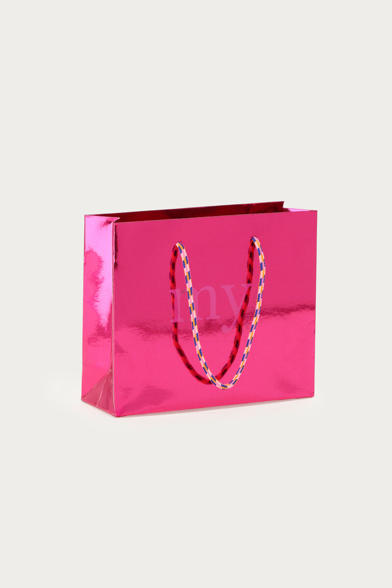 Pink metallic gift bag