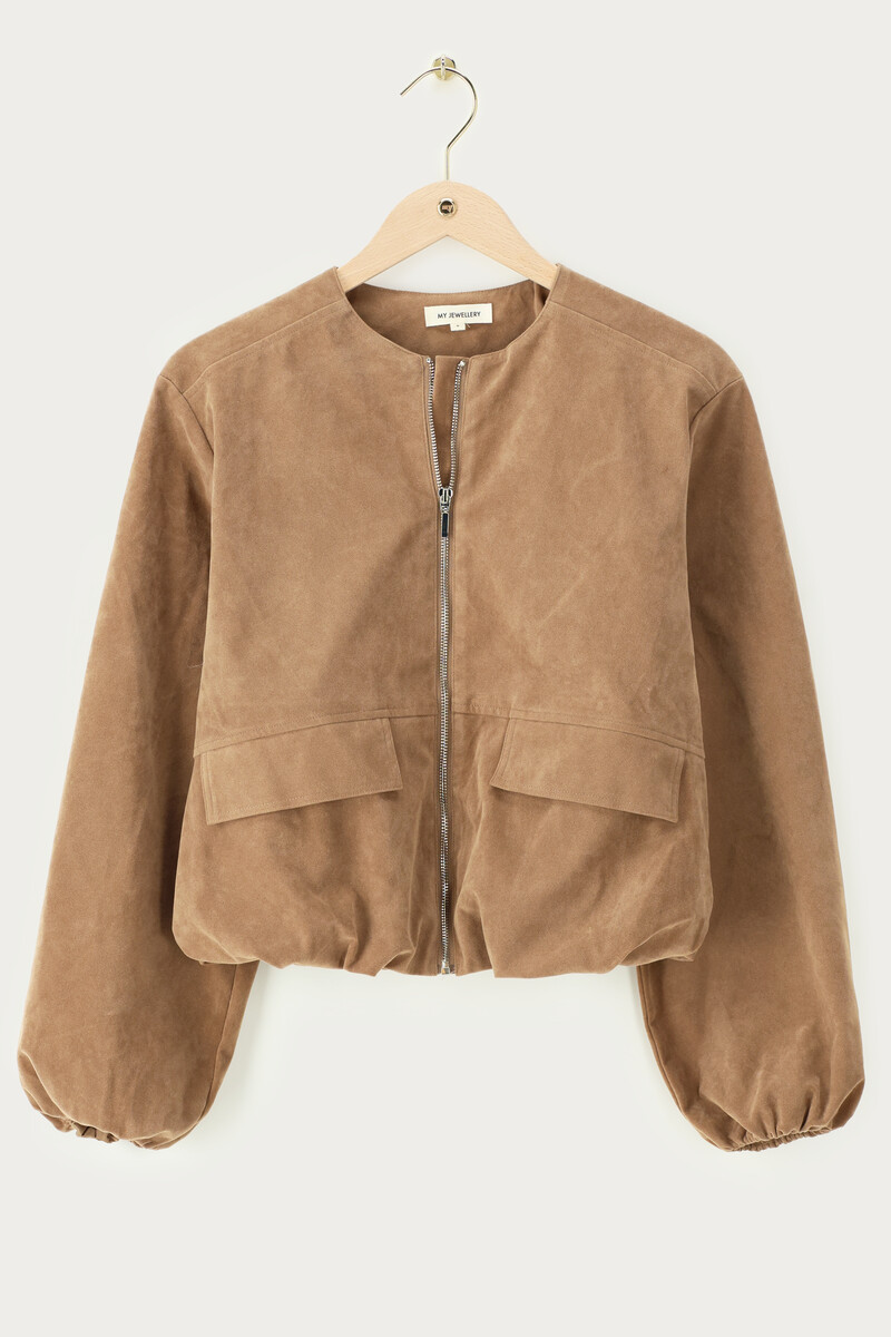 Brown balloon jacket in suede look | My Jewellery