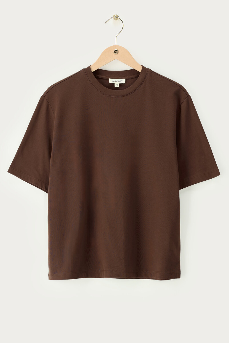 Dark brown oversized basic T-shirt | My Jewellery