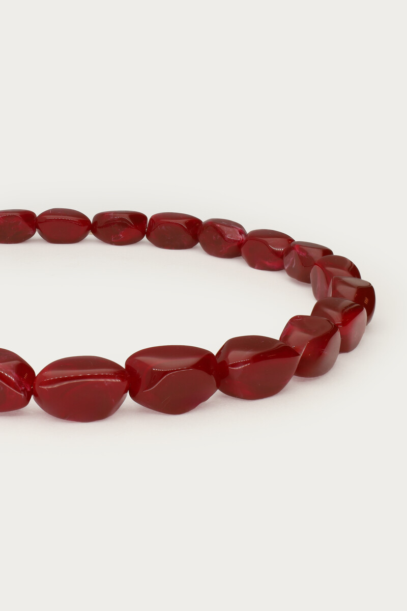 Burgundy statement necklace with oval beads | My Jewellery