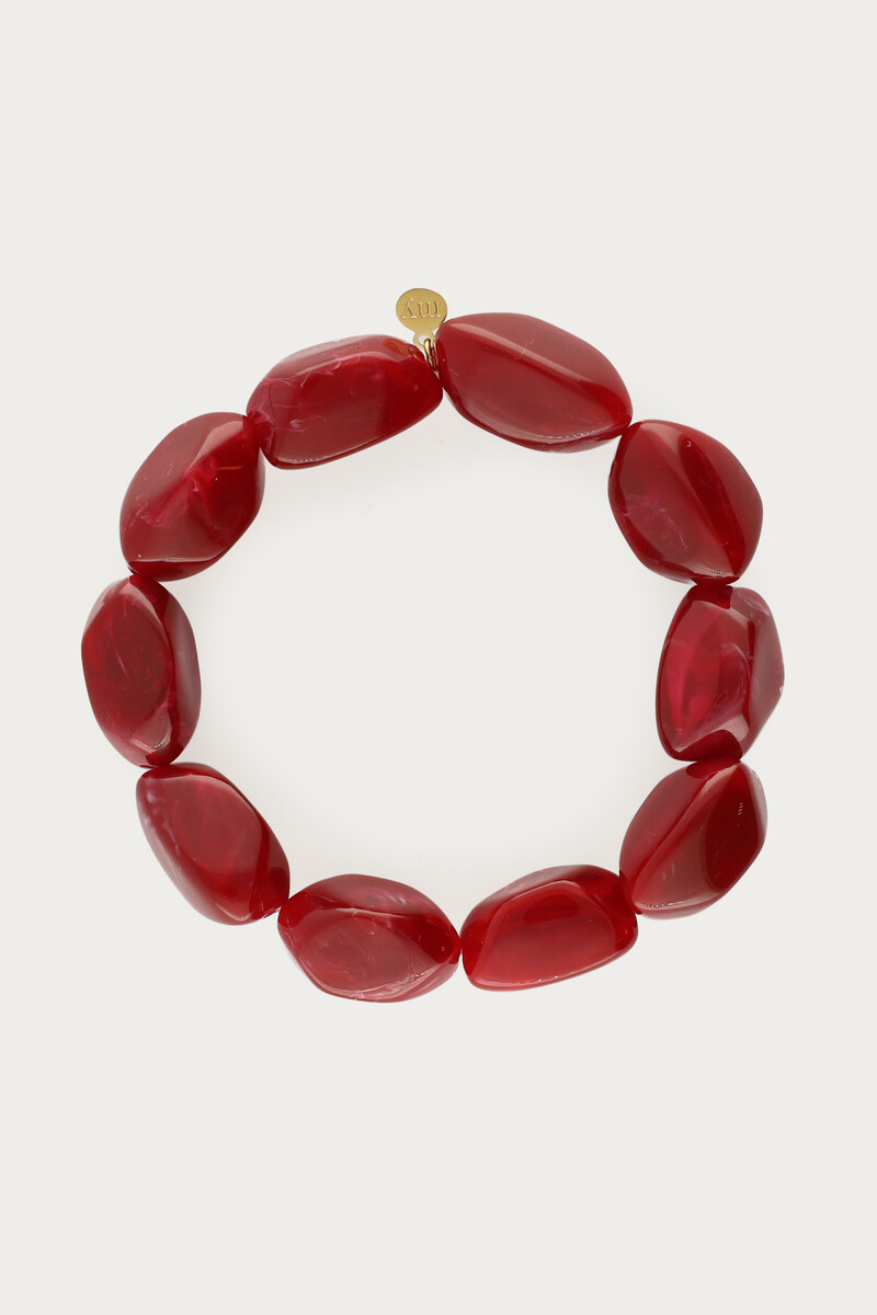 Burgundy bracelet with oval beads