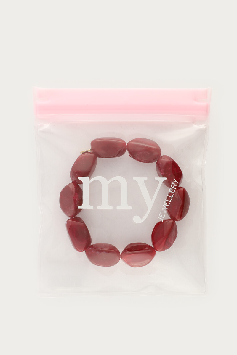 Burgundy bracelet with oval beads | My Jewellery