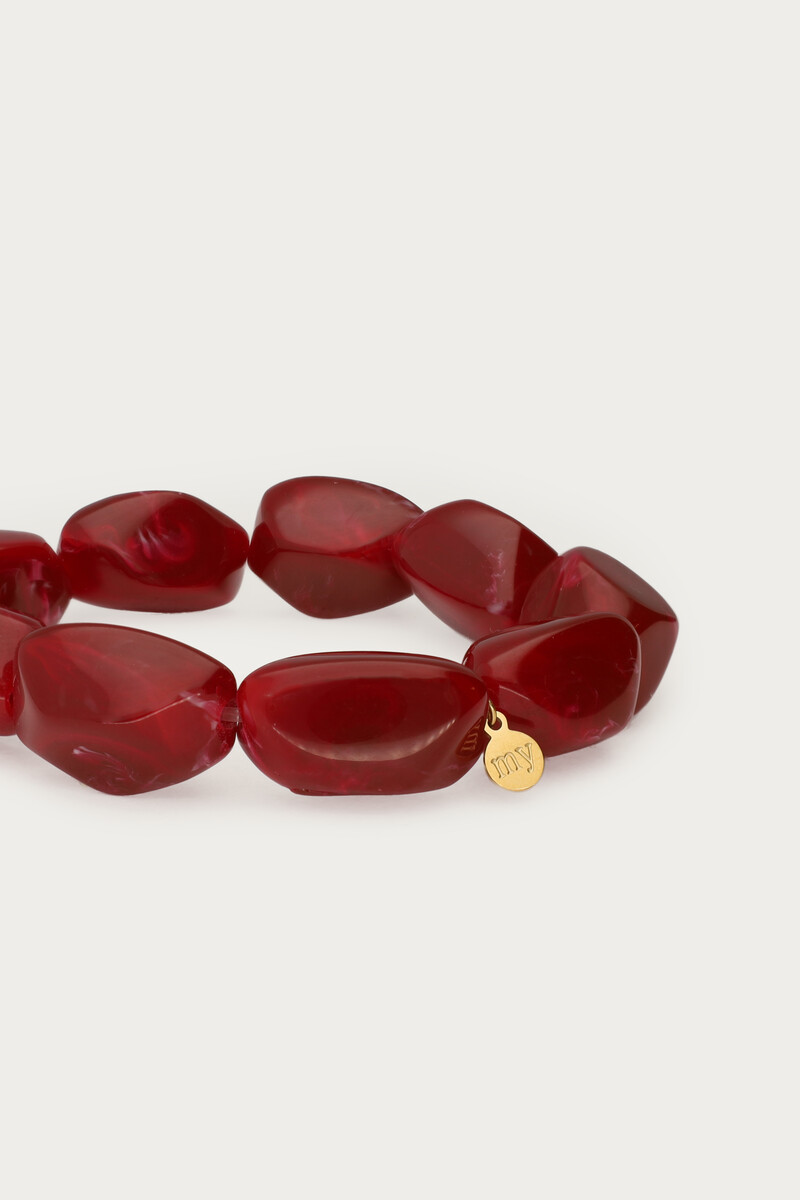 Burgundy bracelet with oval beads | My Jewellery