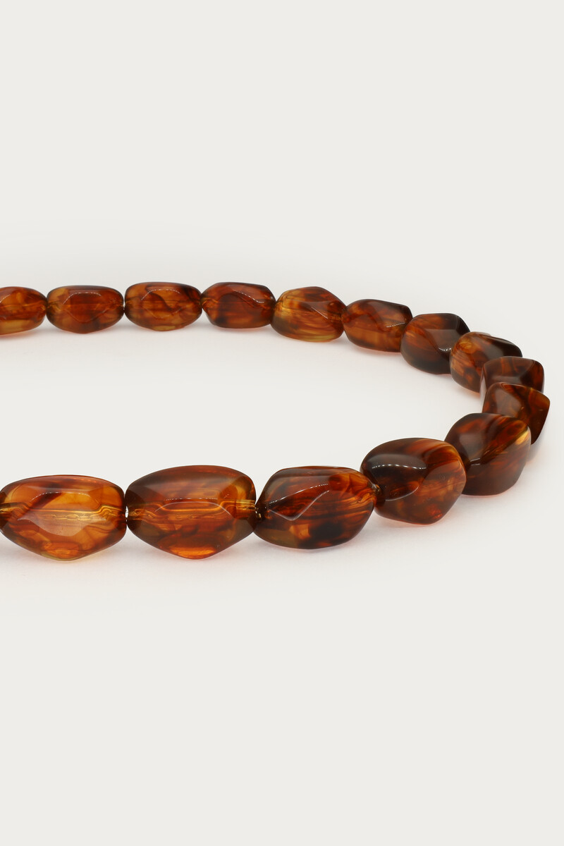 Brown statement necklace with oval beads | My Jewellery