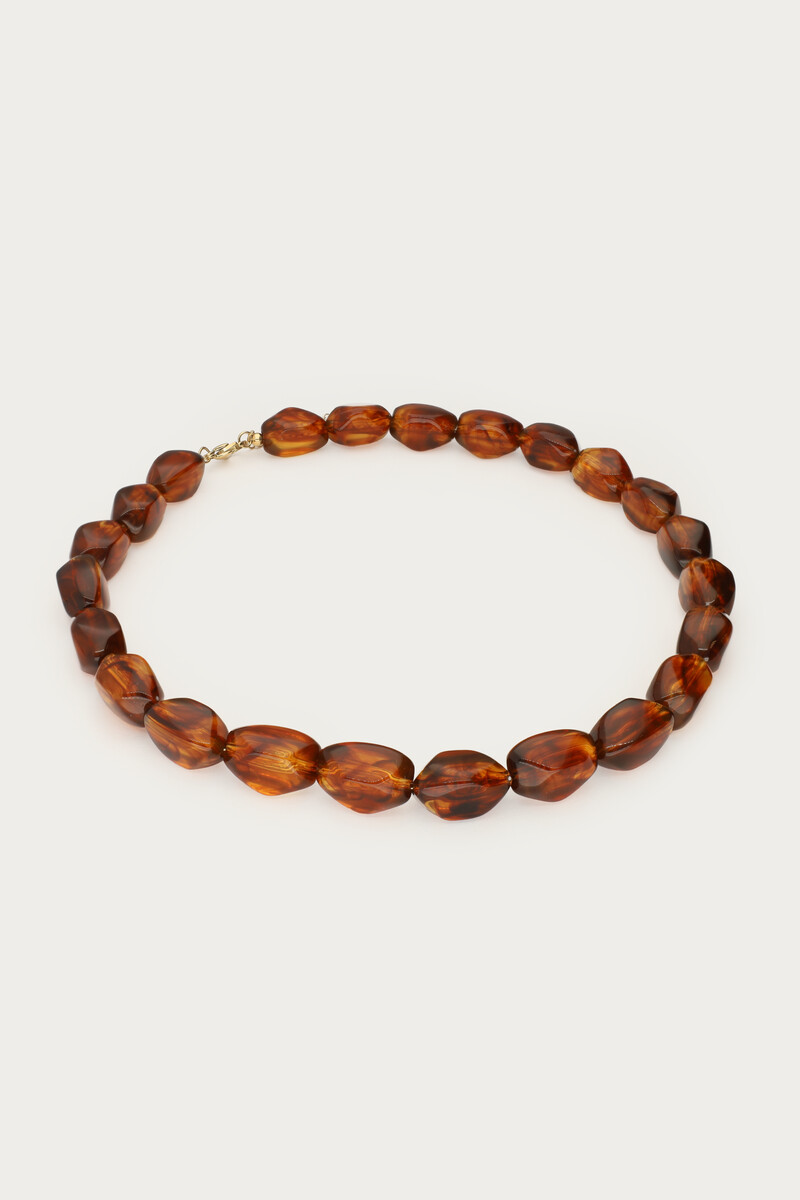 Brown statement necklace with oval beads | My Jewellery