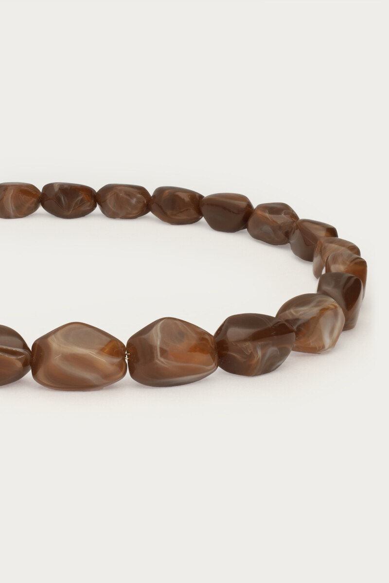 Dark brown statement necklace with oval beads | My Jewellery