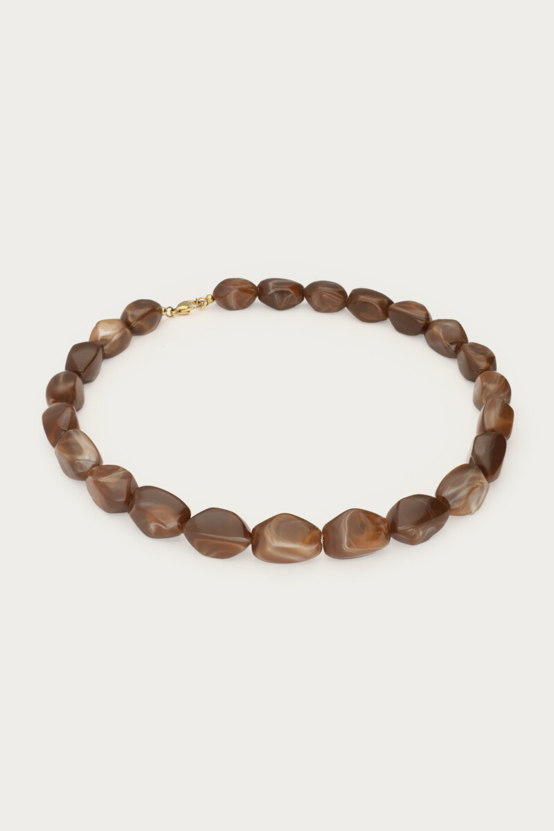 Dark brown statement necklace with oval beads | My Jewellery
