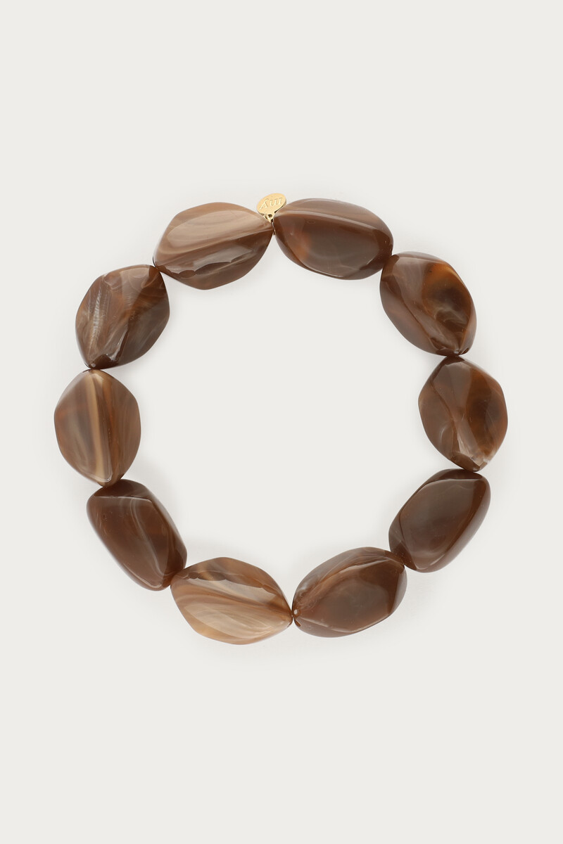 Dark brown bracelet with oval beads | My Jewellery
