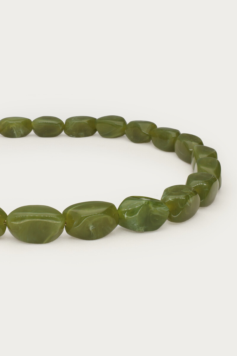 Green statement necklace with oval beads | My Jewellery