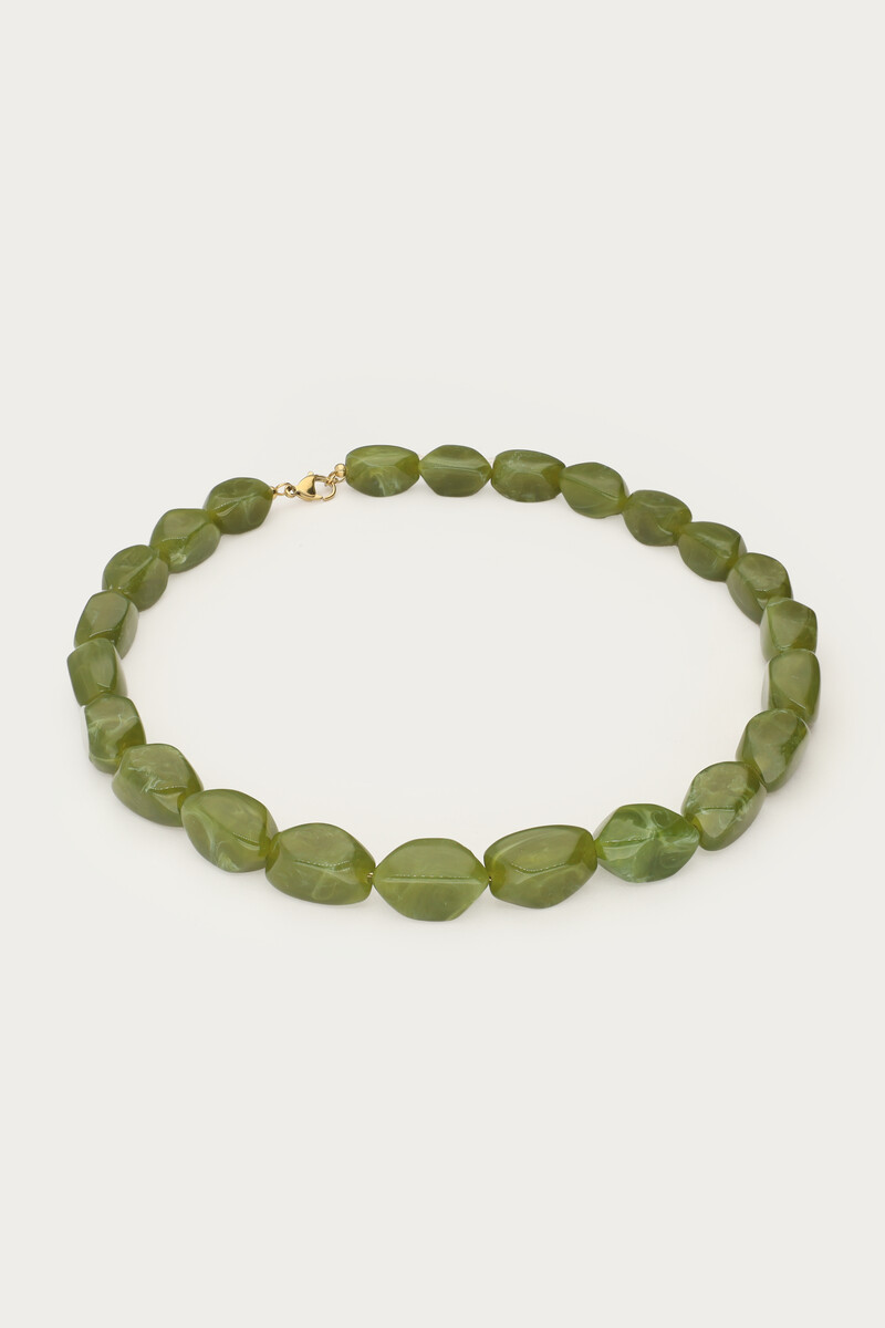 Green statement necklace with oval beads | My Jewellery